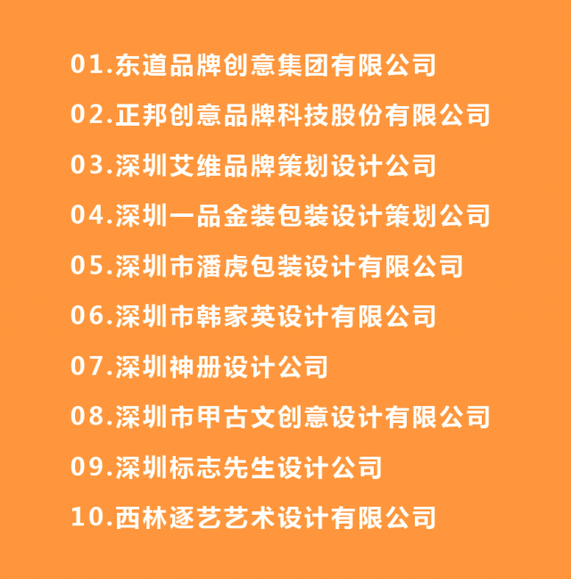 中國(guó)深圳包裝設(shè)計(jì)公司排名前十強(qiáng)名單有哪些？