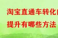 淘寶直通車轉(zhuǎn)化的提升有哪些方法？