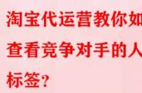 淘寶代運(yùn)營教你如何查看競爭對手的人群標(biāo)簽？