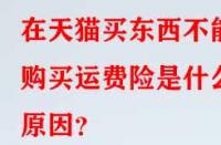 在天貓買東西不能購買運(yùn)費(fèi)險(xiǎn)是什么原因？