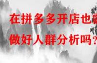 在拼多多開店也需做好人群分析嗎？