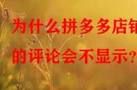 為什么拼多多店鋪的評(píng)論會(huì)不顯示？