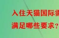 入住天貓國(guó)際需滿足哪些要求？