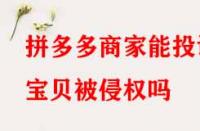 拼多多商家能投訴寶貝被侵權(quán)嗎？