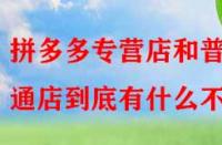 拼多多專營(yíng)店和普通店到底有什么不同？