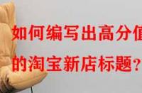 如何編寫出高分值的淘寶新店標(biāo)題？