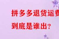拼多多退貨運(yùn)費(fèi)到底是誰出？