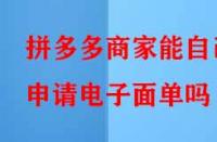 拼多多商家能自己申請(qǐng)電子面單嗎？
