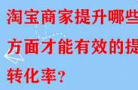淘寶商家提升哪些方面才能有效的提升轉(zhuǎn)化率？
