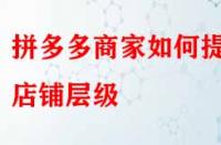 拼多多商家如何提升店鋪層級(jí)？