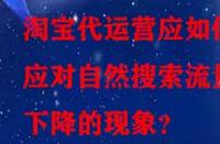 淘寶代運營應如何應對自然搜索流量下降的現(xiàn)象？