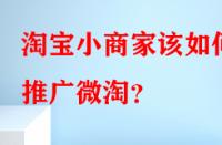 淘寶小商家該如何推廣微淘？