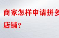 商家怎樣申請拼多多店鋪？