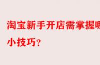淘寶新手開店需掌握哪些小技巧？
