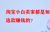 淘寶小白賣家都是如何選款賺錢的？
