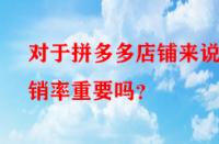 對于拼多多店鋪來說動銷率重要嗎？