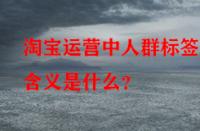 淘寶運(yùn)營(yíng)中人群標(biāo)簽的含義是什么？